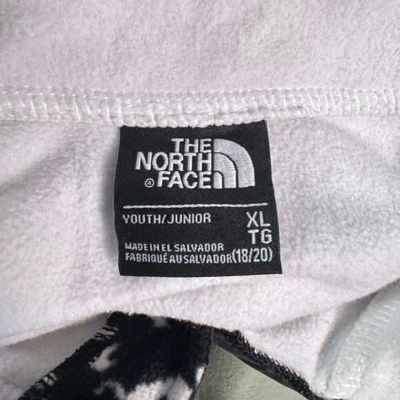 The North Face Youth sz XL Black White Glacier 1/4 Snap Pullover Fleece LS - Picture 3 of 11